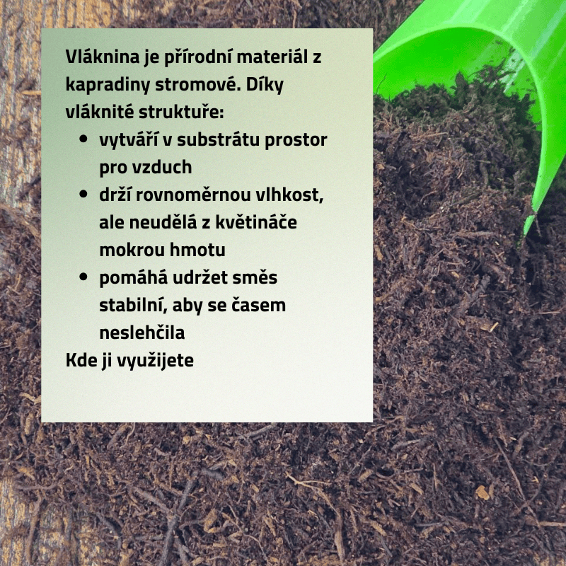 Vláknina z kapradiny stromové, kokosové vlákno
